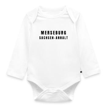 Merseburg Sachsen-Anhalt - Baby Bio-Langarm-Body - Weiß - Vorne