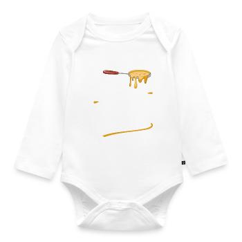 Rien ne vaut une soirée fondue - Body Bébé bio manches longues - blanc - Devant