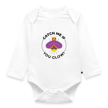 Fireflies Firefly Lightning Bug Insect Collector - Organic Longsleeve Baby Bodysuit - white - Front