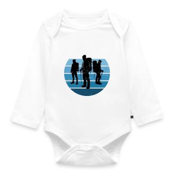 Kletterer Climber Bouldering Herren Klettern - Baby Bio-Langarm-Body - Weiß - Vorne
