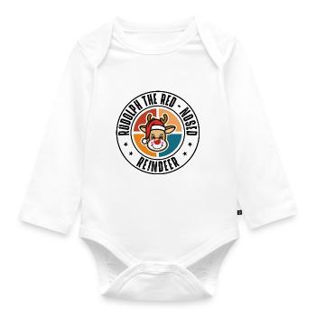 Rudolph - Organic Longsleeve Baby Bodysuit - white - Front
