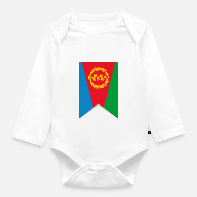 Eritrea Erey - Baby Bio-Langarm-Body - Weiß