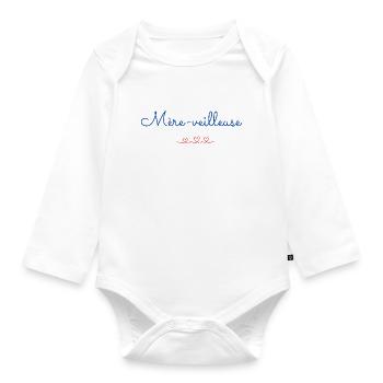 Mère veilleuse, cadeau pour les mamans - Body Bébé bio manches longues - blanc - Devant