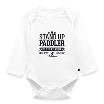 Stand Up Paddler - Organic Longsleeve Baby Bodysuit - white - Front