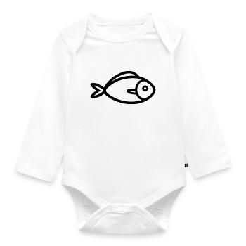 Fisch - Baby Bio-Langarm-Body - Weiß - Vorne