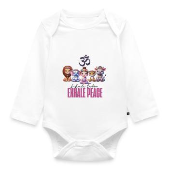 Meditation Squad - Organic Longsleeve Baby Bodysuit - white - Front