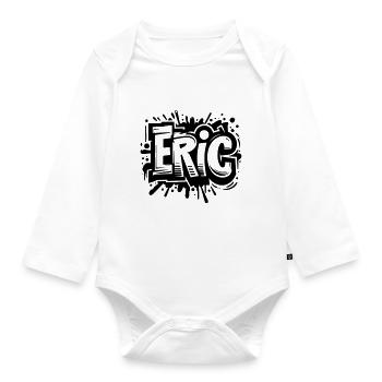 Eric Name Vorname Graffiti - Baby Bio-Langarm-Body - Weiß - Vorne