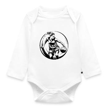 Basketball Player Basketball Player Silhouette - Organic Longsleeve Baby Bodysuit - white - Front