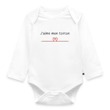 J'aime mon tonton - Body Bébé bio manches longues - blanc - Devant