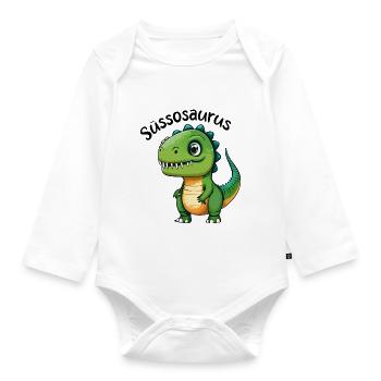 Süsser Dinosaurier Süssosaurus - Baby Bio-Langarm-Body - Weiß - Vorne