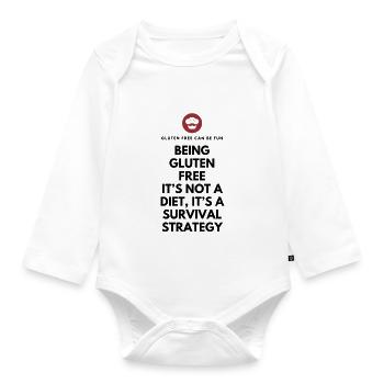 Survival Strategy Tee - Organic Longsleeve Baby Bodysuit - white - Front