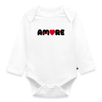 Amore Heart Arrow Love Saint-Valentin - Body Bébé bio manches longues - blanc - Devant