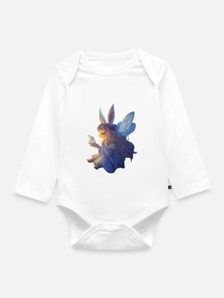 Fairy Bunny - Baby Bio-Langarm-Body - Weiß