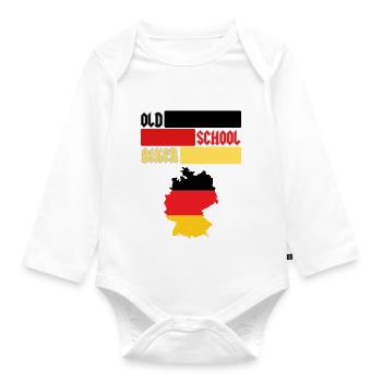OLD SCHOOL BIKER GERMAN - Organic Longsleeve Baby Bodysuit - white - Front