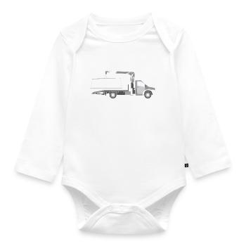 Tow Truck Evolution Silhouette Minimalist - Organic Longsleeve Baby Bodysuit - white - Front