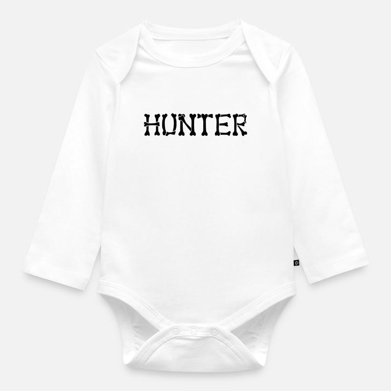 Hunter - Organic Longsleeve Baby Bodysuit - white