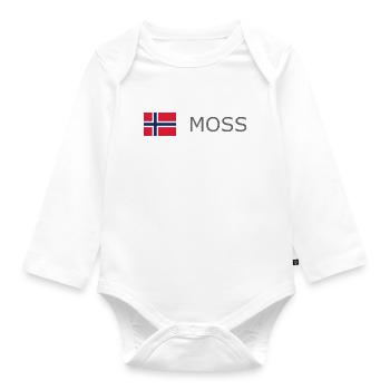 Norway Flag - Moss - Norge - Norwegen - Organic Longsleeve Baby Bodysuit - white - Front