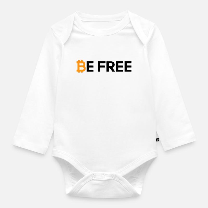 Bitcoin Be Free - Baby Bio-Langarm-Body - Weiß