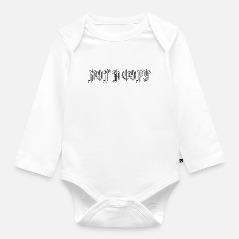 Pas une copie - Body Bébé bio manches longues - blanc