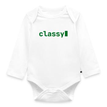 classy | Developer mood | dark - Organic Longsleeve Baby Bodysuit - white - Front