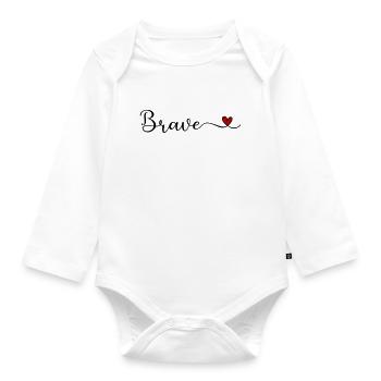 Mutiges Herz - Baby Bio-Langarm-Body - Weiß - Vorne