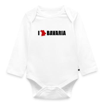 I Love Bavaria Bayern Liebe - Organic Longsleeve Baby Bodysuit - white - Front
