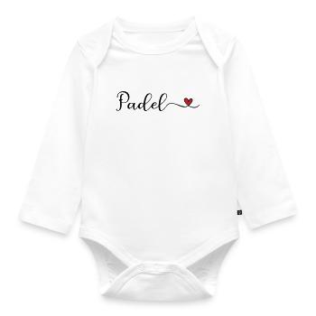 Padel Herz Design  - Baby Bio-Langarm-Body - Weiß - Vorne