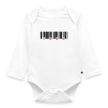 barcode 1984 - Organic Longsleeve Baby Bodysuit - white - Front