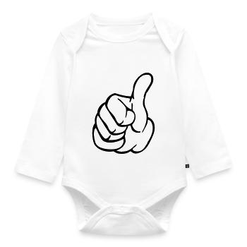 Daumen hoch - Baby Bio-Langarm-Body - Weiß - Vorne
