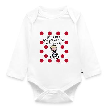 J'ai franchi mon premier col - Body Bébé bio manches longues - blanc - Devant