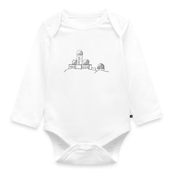 Listening station on Teufelsberg - Organic Longsleeve Baby Bodysuit - white - Front