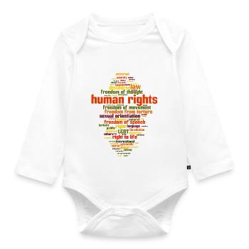 human rights - Organic Longsleeve Baby Bodysuit - white - Front