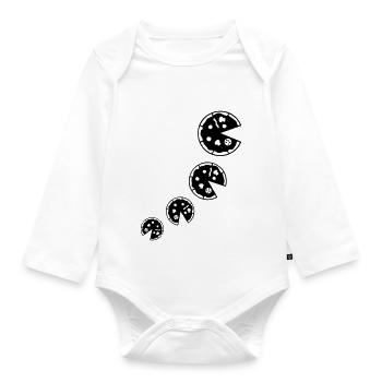 pizza pizza - Baby Bio-Langarm-Body - Weiß - Vorne