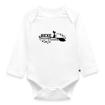 Hexe in Ausbildung - Baby Bio-Langarm-Body - Weiß - Vorne