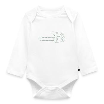 Saw, chainsaw, chainsaw - Organic Longsleeve Baby Bodysuit - white - Front