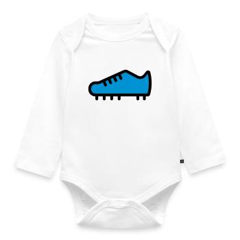football boot - Organic Longsleeve Baby Bodysuit - white - Front