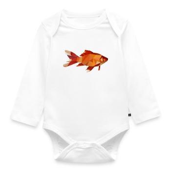 Goldfish vector - Organic Longsleeve Baby Bodysuit - white - Front