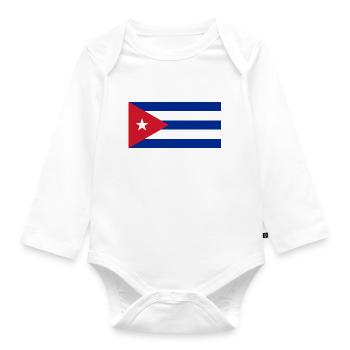 cuba - Organic Longsleeve Baby Bodysuit - white - Front