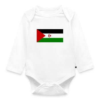 Drapeau du Sahara occidental - Body Bébé bio manches longues - blanc - Devant