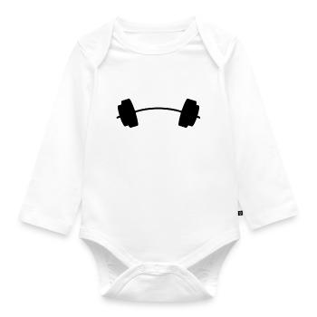 Barbell barbell - Organic Longsleeve Baby Bodysuit - white - Front