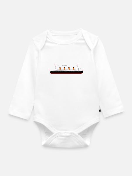 Titanic - Baby Bio-Langarm-Body - Weiß