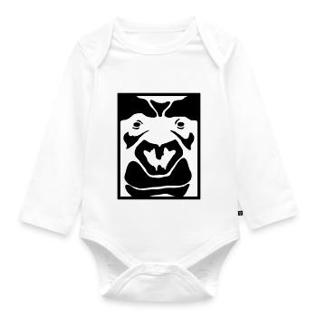 gold rush fashion the gorilla - Organic Longsleeve Baby Bodysuit - white - Front