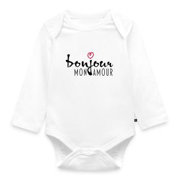 BONJOUR MON AMOUR - Organic Longsleeve Baby Bodysuit - white - Front