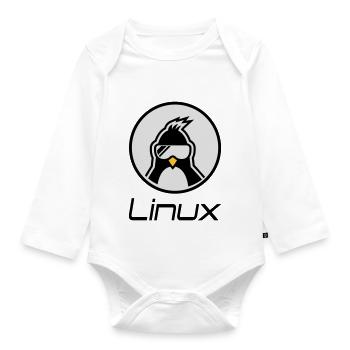 linux - Body Bébé bio manches longues - blanc - Devant