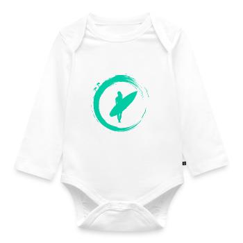 Surfergirl - Baby Bio-Langarm-Body - Weiß - Vorne