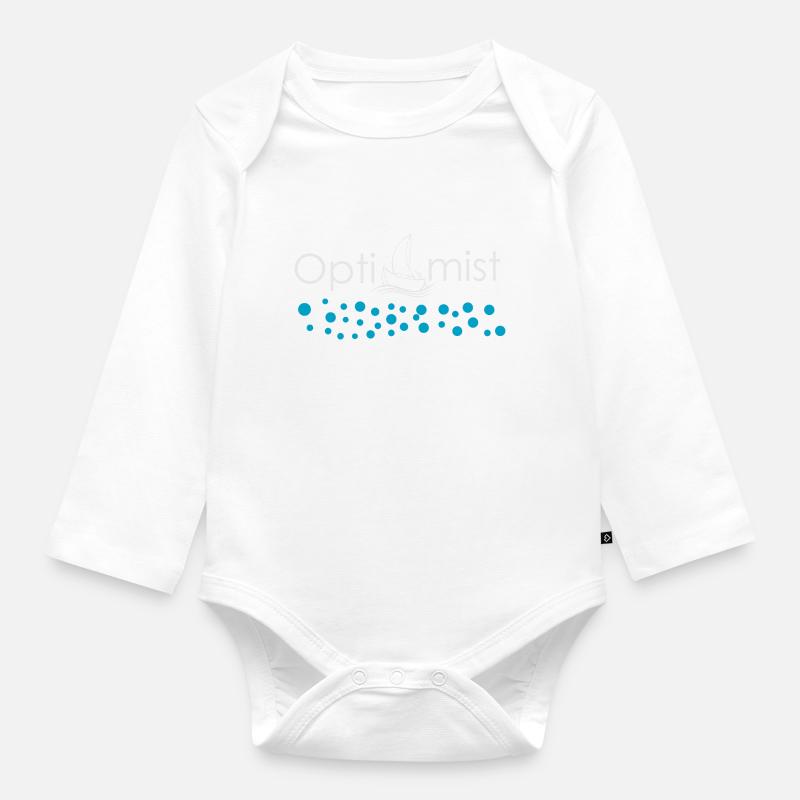 optimiste - Body Bébé bio manches longues - blanc