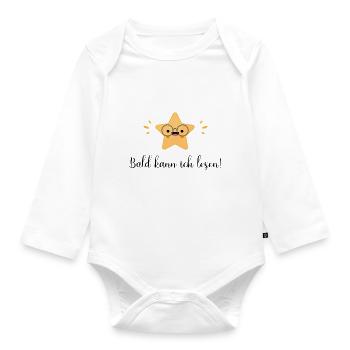 Bald kann ich lesen - Baby Bio-Langarm-Body - Weiß - Vorne