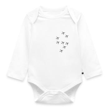 Airplane - Organic Longsleeve Baby Bodysuit - white - Front