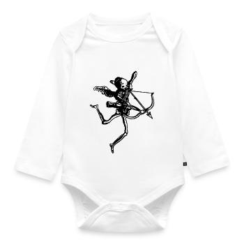Amor Skelett - Baby Bio-Langarm-Body - Weiß - Vorne
