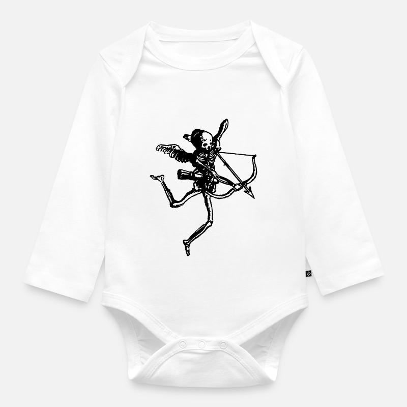 Amor Skelett - Baby Bio-Langarm-Body - Weiß